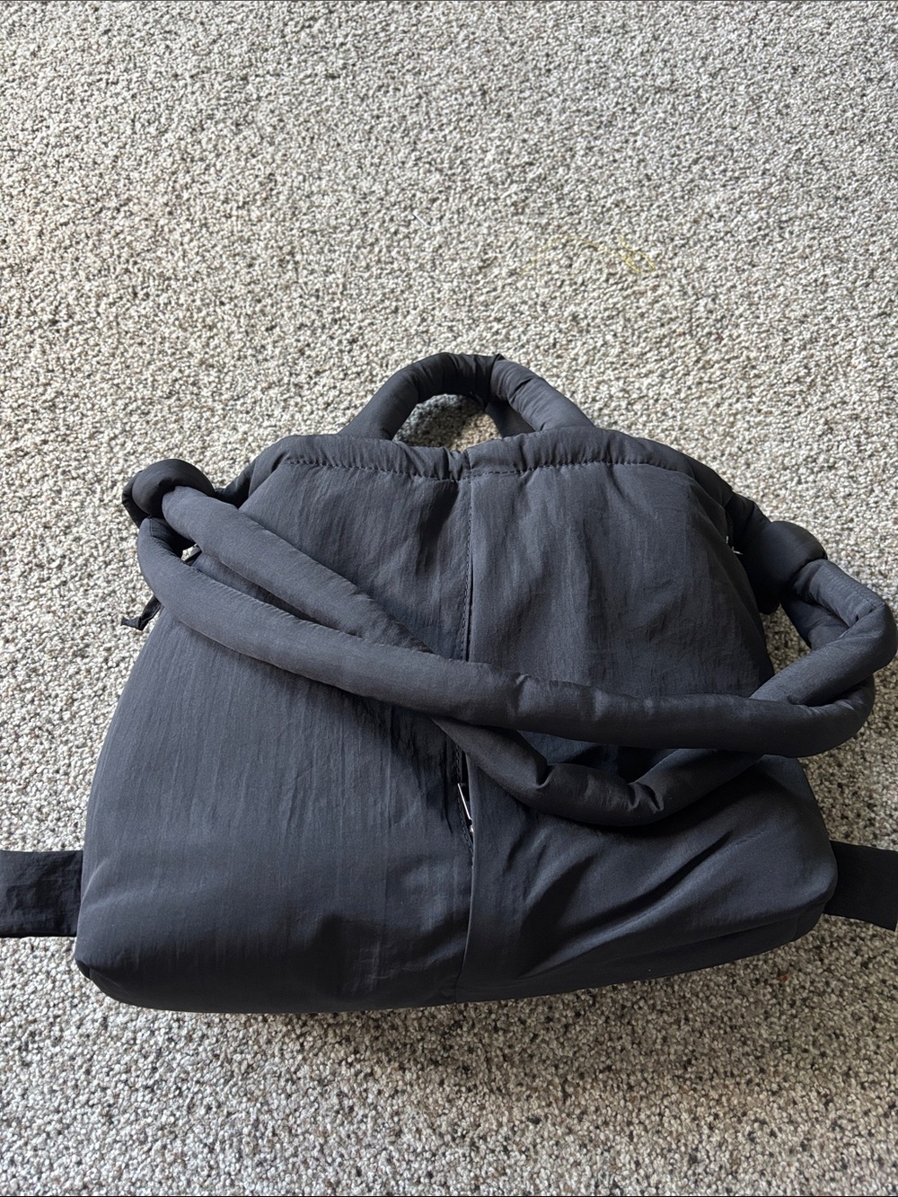 Black Padded Shoulder Tote Bag - Women's Bag
